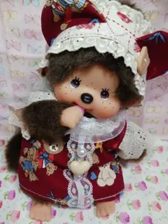 A-27 モンチッチ　Sサイズ　くまちゃんお洋服コーデ 　ハンドメイド 　ハート