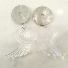 【ピアスorイヤリング】シルバー　クリア　大ぶり　ハンドメイドアクセサリー