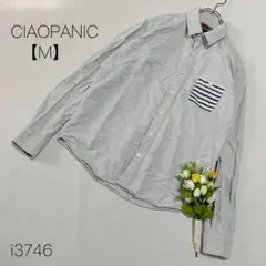 チャオパニック コットン100% 日本製 ストライプポケットシャツ M