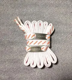 【希少品】アディダス シューレース 靴紐 デュブレ付 オレンジロゴ ホワイト