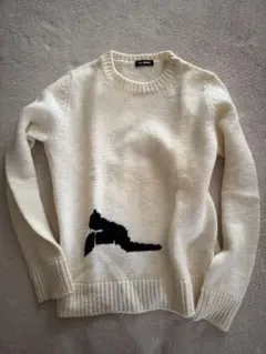 ラフシモンズ　ニットセーター　生成り