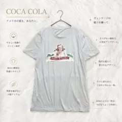 Y9022【コカコーラ】大きいサイズ/XL ピンナップガール半袖Tシャツ グレーのサムネイル