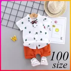 半袖 シャツ 男の子 2点 セット 半ズボン 春 夏 サボテン Ｌ　100