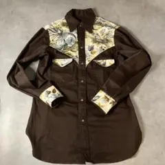 70s vintage ウエスタンシャツ 切り替え 1点物 伝票パッチ XL