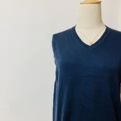 人気　マックレガー　Ｖネックベスト　ジレ　ストレッチ　ユニセックス　ネイビー　M