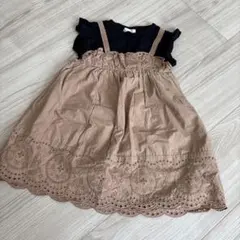 セラフ　フリル袖刺繍ワンピース 90