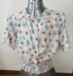 JENNI love（ジェニィラブ） 花柄シャツ ブルー×ピンク