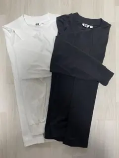 【送料込】ユニクロ UNIQLO エアリズムコットンクルーネックT S セット