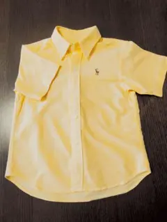 美品 ポロラルフローレン 黄色 半袖 オックスフォードシャツ ボタンダウン