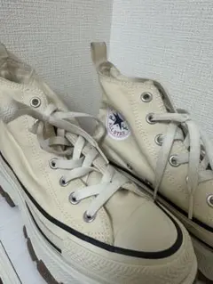 converse コンバース　厚底　トレックウェーブ　白　春　スニーカー