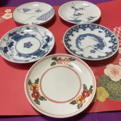 よざん窯手描き和風デザイン皿5枚セット