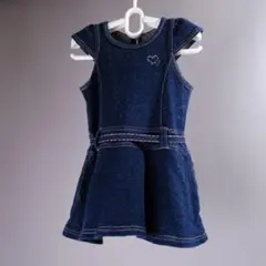 【美品】anyFAM デニム風 ワンピース 90 通園や公園遊びに◎のサムネイル