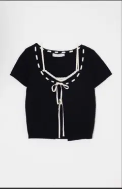 andmary アンドマリー tina ribbon tops ブラック - メルカリ