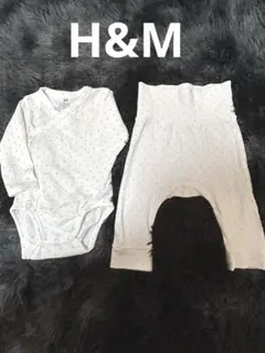 H&M ドット柄ロンパース・カバーオール 2-4M