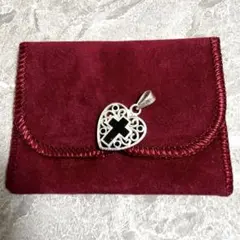 ヴィンテージ シルバー925 ハートペンダントトップ 透かし細工 アラベスク