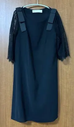tocco closet レース袖ワンピースドレス　黒