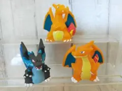 ポケモンキッズ　指人形　リザードン　メガリザードンXY　進化3体セット