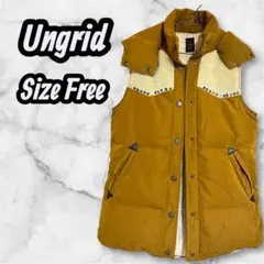 Ungrid ダウンベスト ブラウン 取り外し可能フード付き フリーサイズ