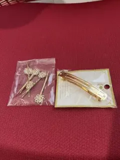 ゴールド ヘアピン 6本セット 花デザイン 未開封