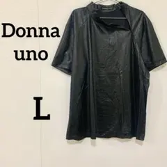 【Donna uno】フェイクレザー 半袖カットソー 40サイズのサムネイル