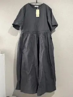 studio CLIP 半袖ロングワンピース Lサイズ グレー