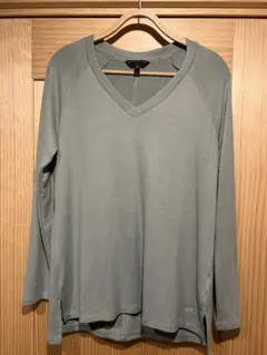 BANANA REPUBLIC 長袖 Vネック Tシャツ S グレー