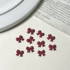 ネイルパーツ パーツ ネイル リボン マット 量産 ワインレッド