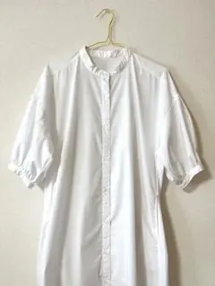GU バンドカラーシャツワンピース　M ホワイト　白