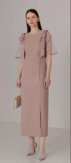 Leja 2WAY花柄リボンドットストーンIラインドレスワンピース