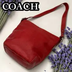 COACH コーチ ショルダーバッグ レッド レザー 斜めかけバッグ　0914