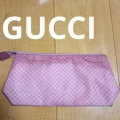 GUCCI　ポーチ　GGパターン　ピンク　ナイロン　小物入れ　マイクロ　正規品