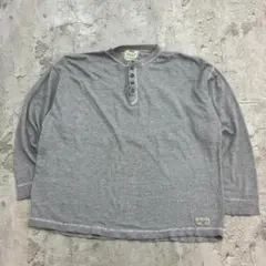 か*と様 Levi's　ヘンリーネック　ロンT　XL　グレー　古着　無地　長袖のサムネイル