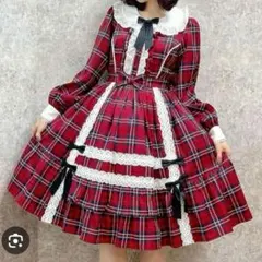 axes femme タータンチェック ワンピース 新品タグ付き 赤