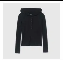 searoomlynn Hoodie Slimカットトップス　ブラックのサムネイル