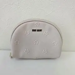 MARY QUANT ポーチ　花柄エンボス 薄ピンク　ベージュ　ポケット付き