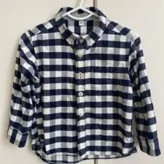 無印良品　90 ギンガムチェック　シャツ ボタンダウンシャツ　ネルシャツ