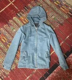 ライトブルーデニムジャケット フード付き