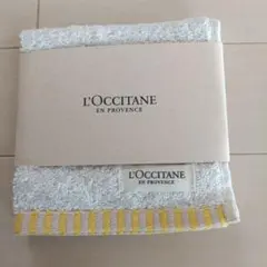 L'OCCITANE タオルハンカチ ホワイト/イエロー 約25cm