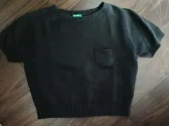 UNITED COLORS OF BENETTON ブラック半袖ニット