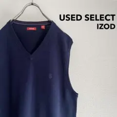 古着 “IZOD” Cotton Knit Vest / ネイビー 刺繍