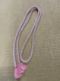 ピンク系ビーズタッセル付き帯締め
