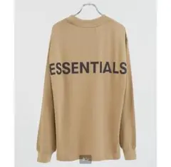 ESSENTIALS リフレクタープリント 長袖 Tシャツ　S ベージュ