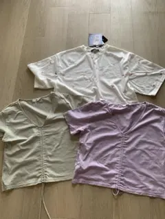 Mango 半袖Tシャツセット Mサイズ グリーン パープル& ハートシャツのサムネイル