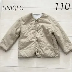 UNIQLO ノーカラー　ジャケット　ボア　リバーシブル　110 ベージュ