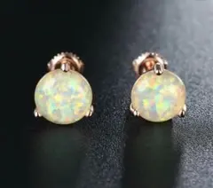 121 ピアス ホワイト ファイア オパール s925 大粒 1.25カラット