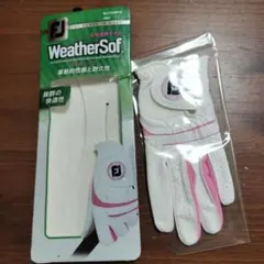 FJ WeatherSof ゴルフグローブ ホワイト/ピンク
