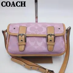 レアカラー☆COACHシグネチャーキャンバス&レザーショルダーバッグ 