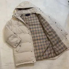 BURBERRY ダウンコート ノバチェック ベージュ フード着脱 L