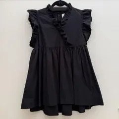 UNITED ARROWS カシュクール フリルギャザー ブラウス 紺 ネイビー 