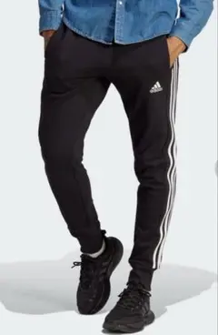 adidas ブラック ストライプ トレーニングパンツ XLサイズ　アディダス